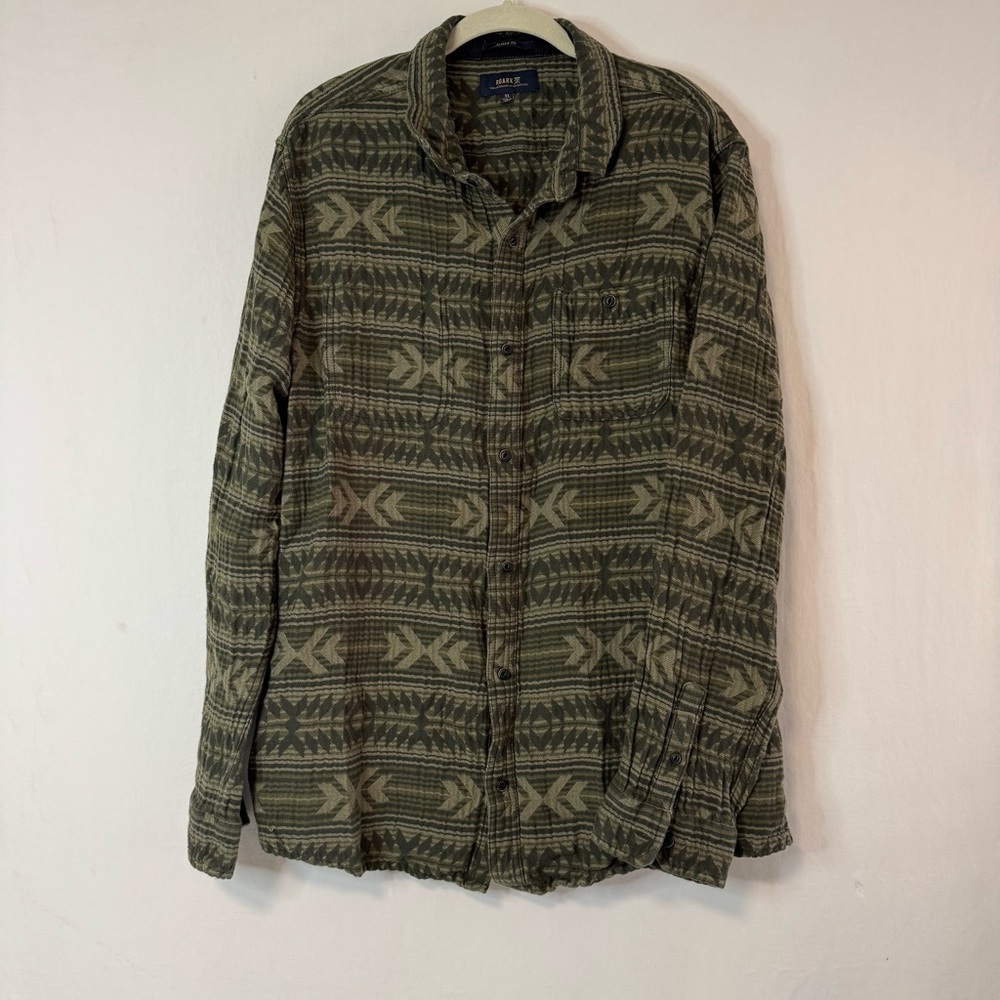 Roark Men's Green Weston Long Sleeve Button Down Shirt Size XL